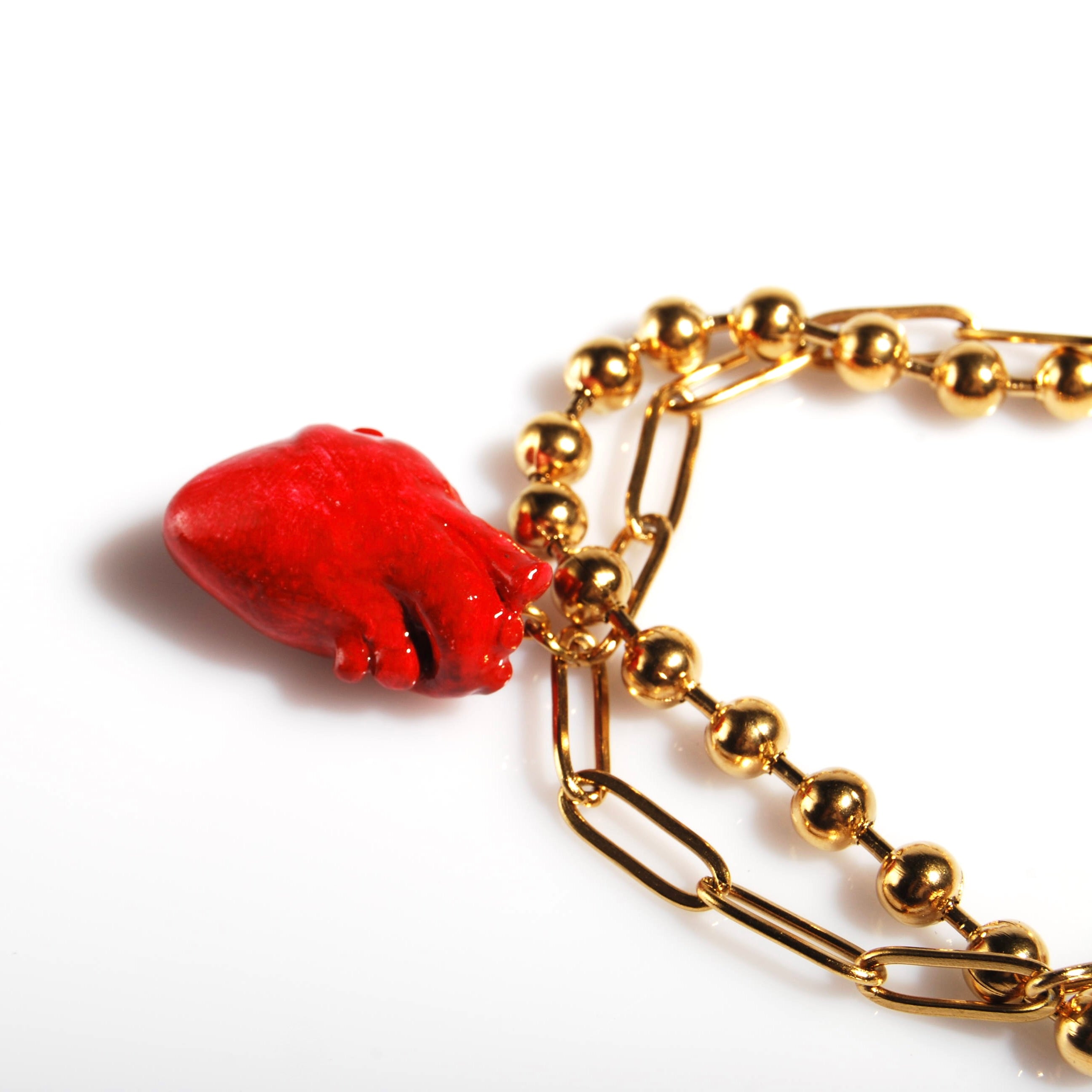 Bracciale Cuore Anatomico - Catena Doppia