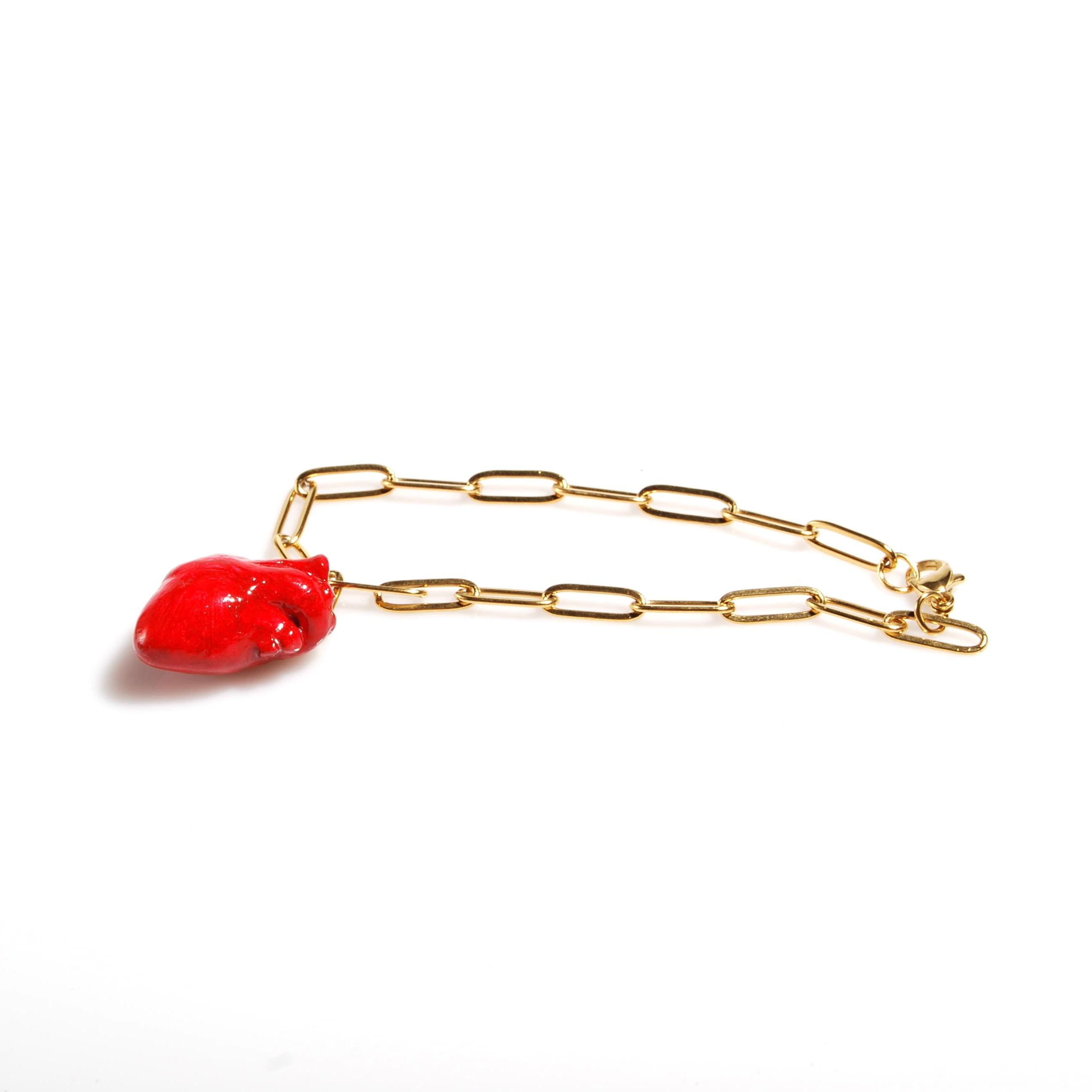 Bracciale Cuore Anatomico - Catena Rettangolare