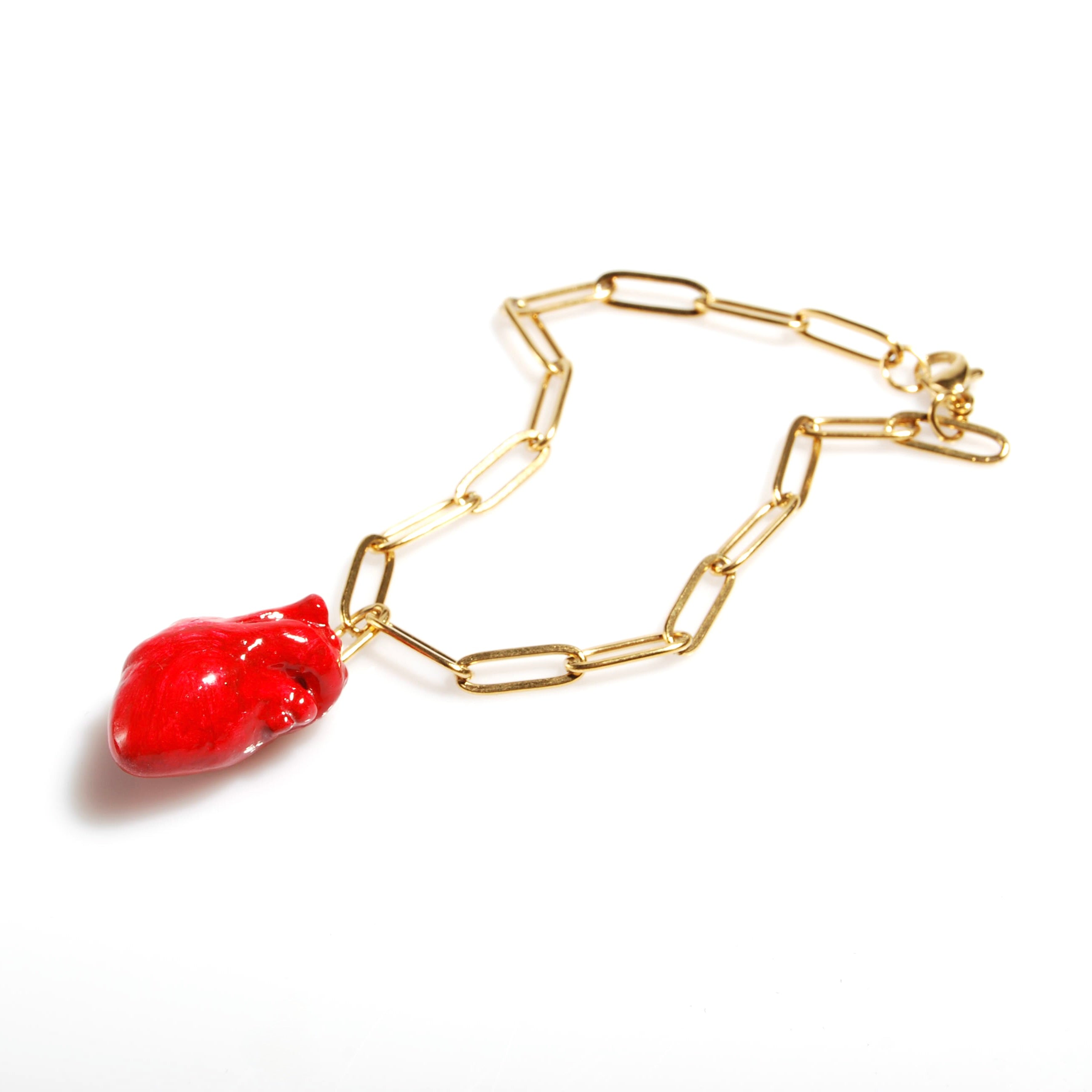 Bracciale Cuore Anatomico - Catena Rettangolare