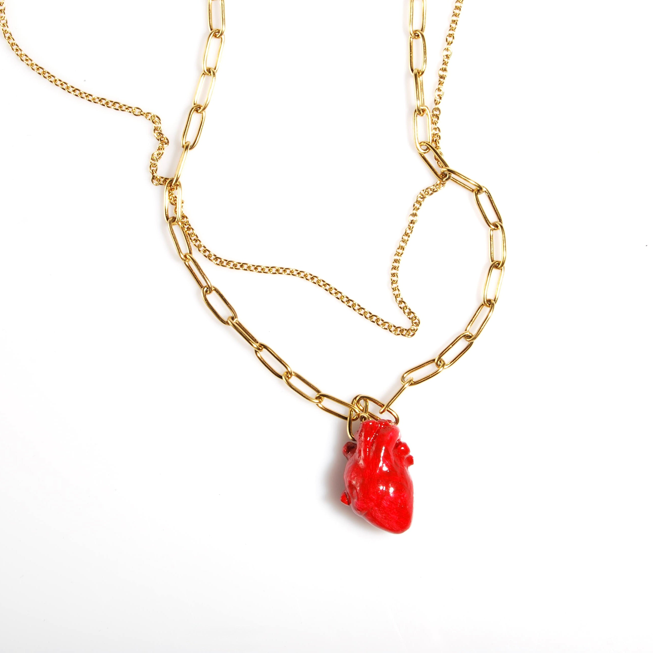 Collana Cuore Anatomico - Catena Doppia