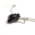 collana con pendente cuore anatomico nero