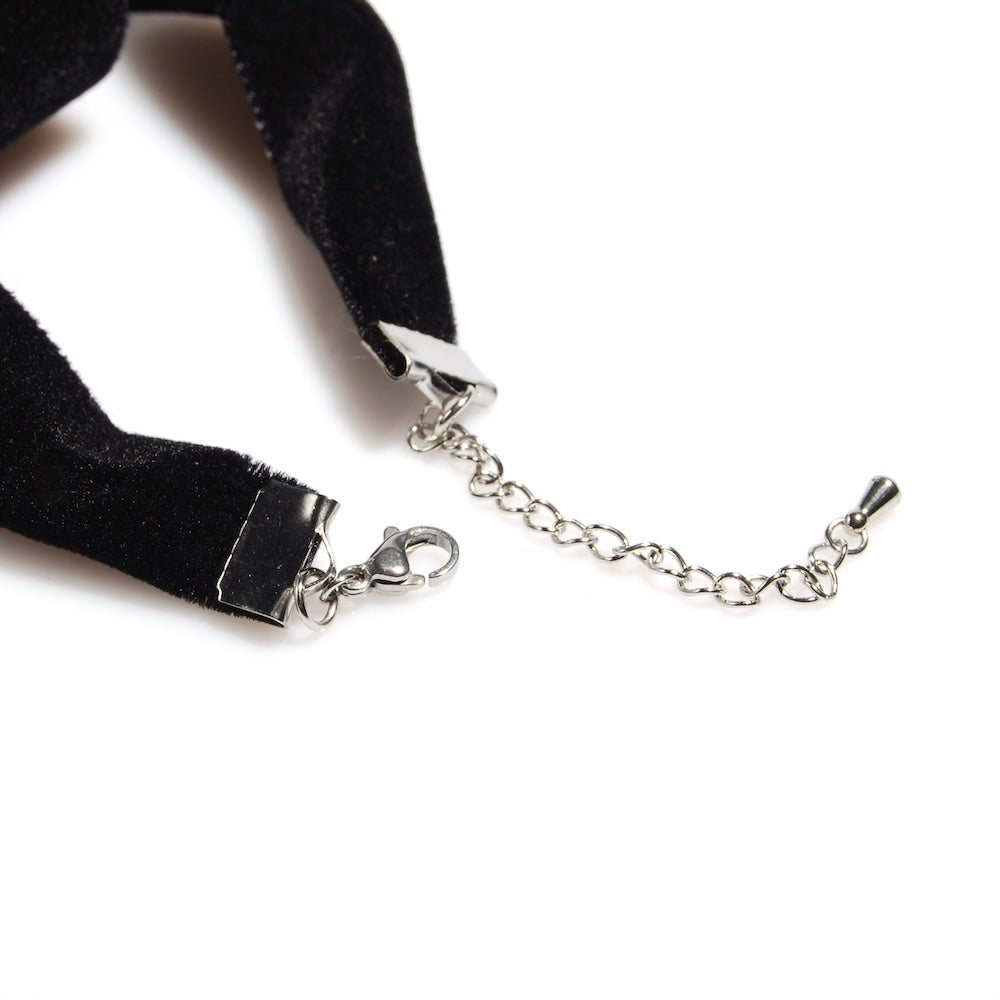 Choker Pendente Farfalla Blue Morpho - Velluto Nero e Acquamarina