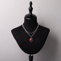 collana catena doppia con pendente cammeo cuore anatomico su busto espositore in velluto nero