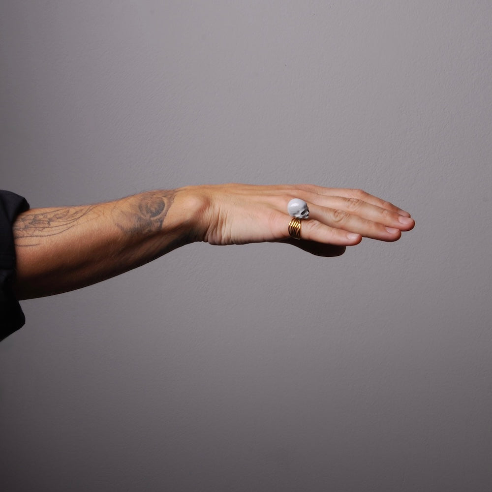 Anello Teschio - Base Larga