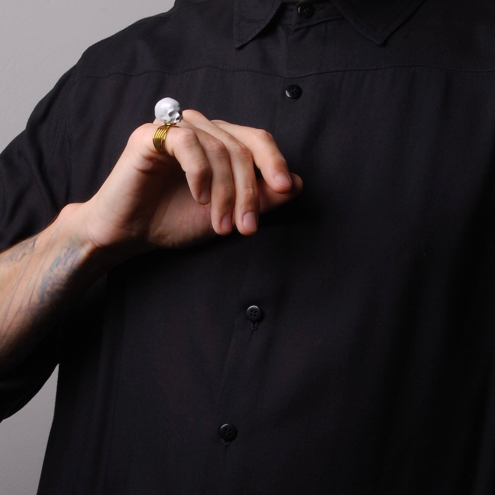 Anello Teschio - Base Larga