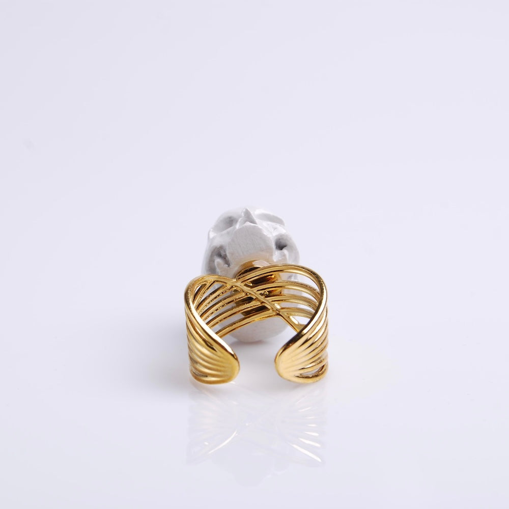 Anello Teschio - Base Larga