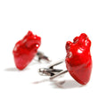 gemelli per camicia con cuore anatomico rosso