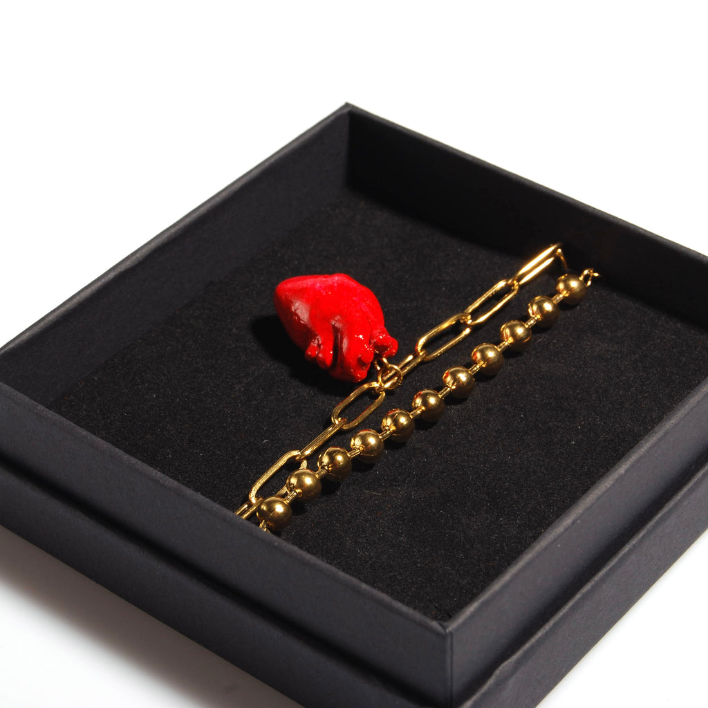 Bracciale Cuore Anatomico - Catena Doppia