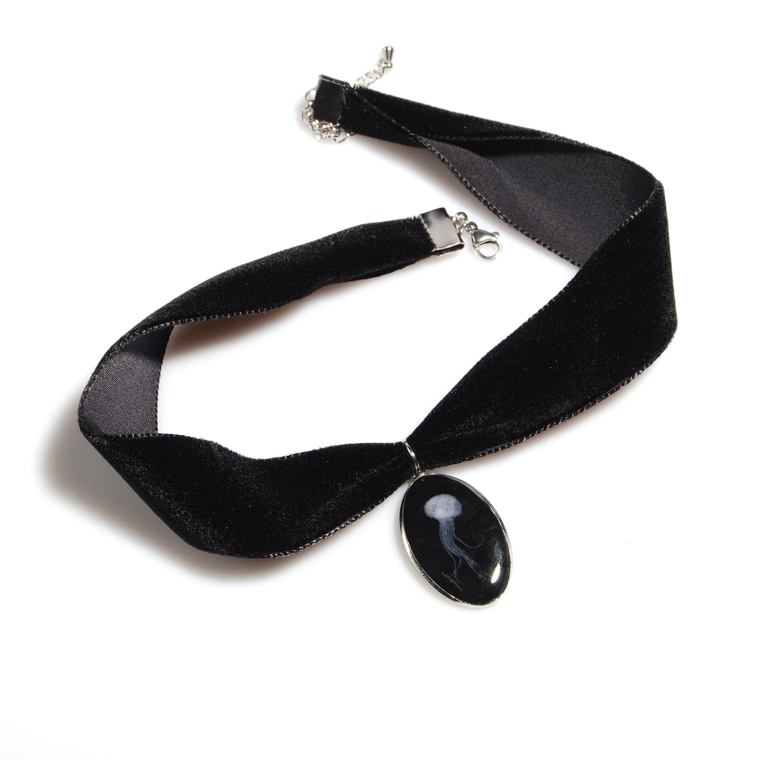 Choker Pendente Medusa Ovale Medio - Velluto Nero