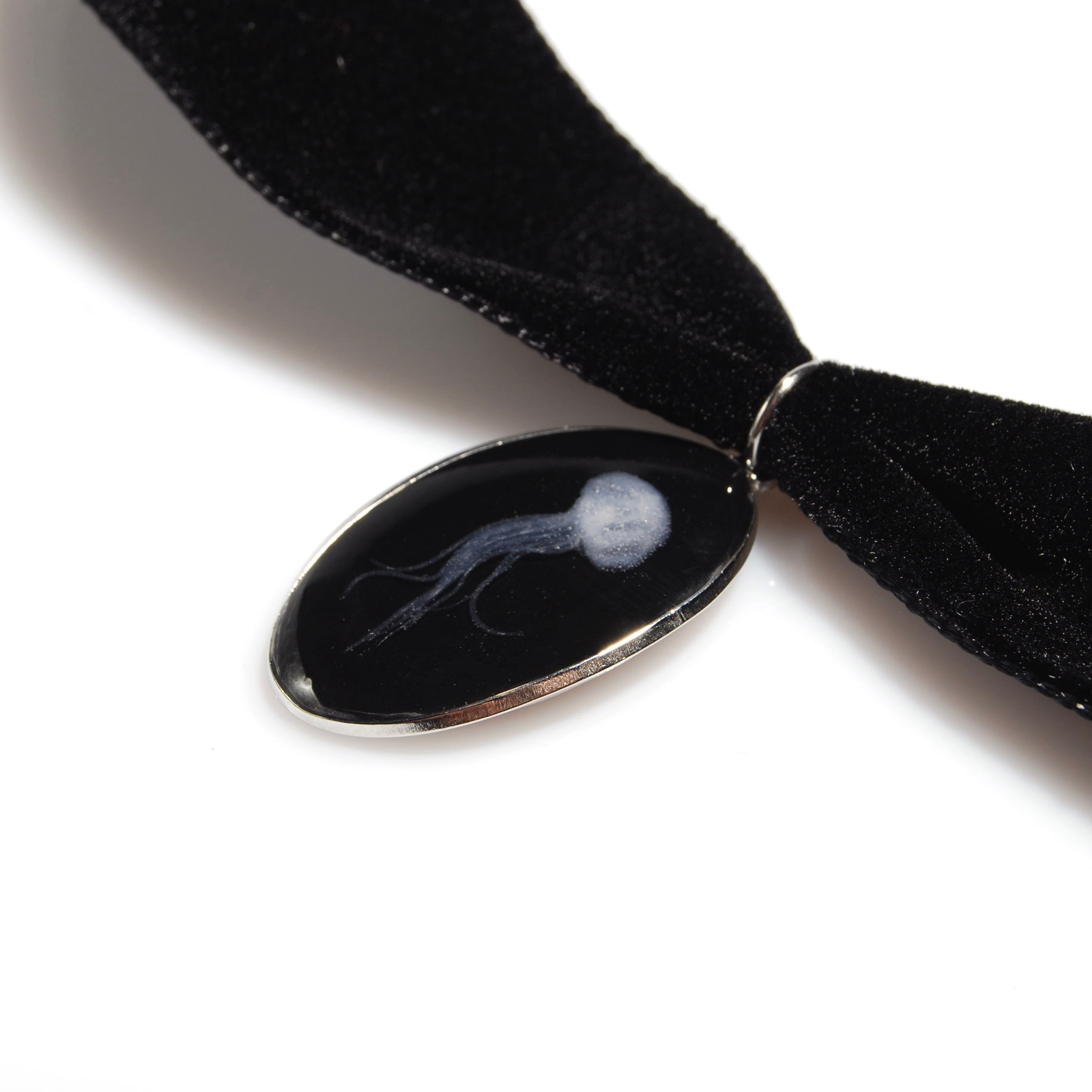 Choker Pendente Medusa Ovale Medio - Velluto Nero
