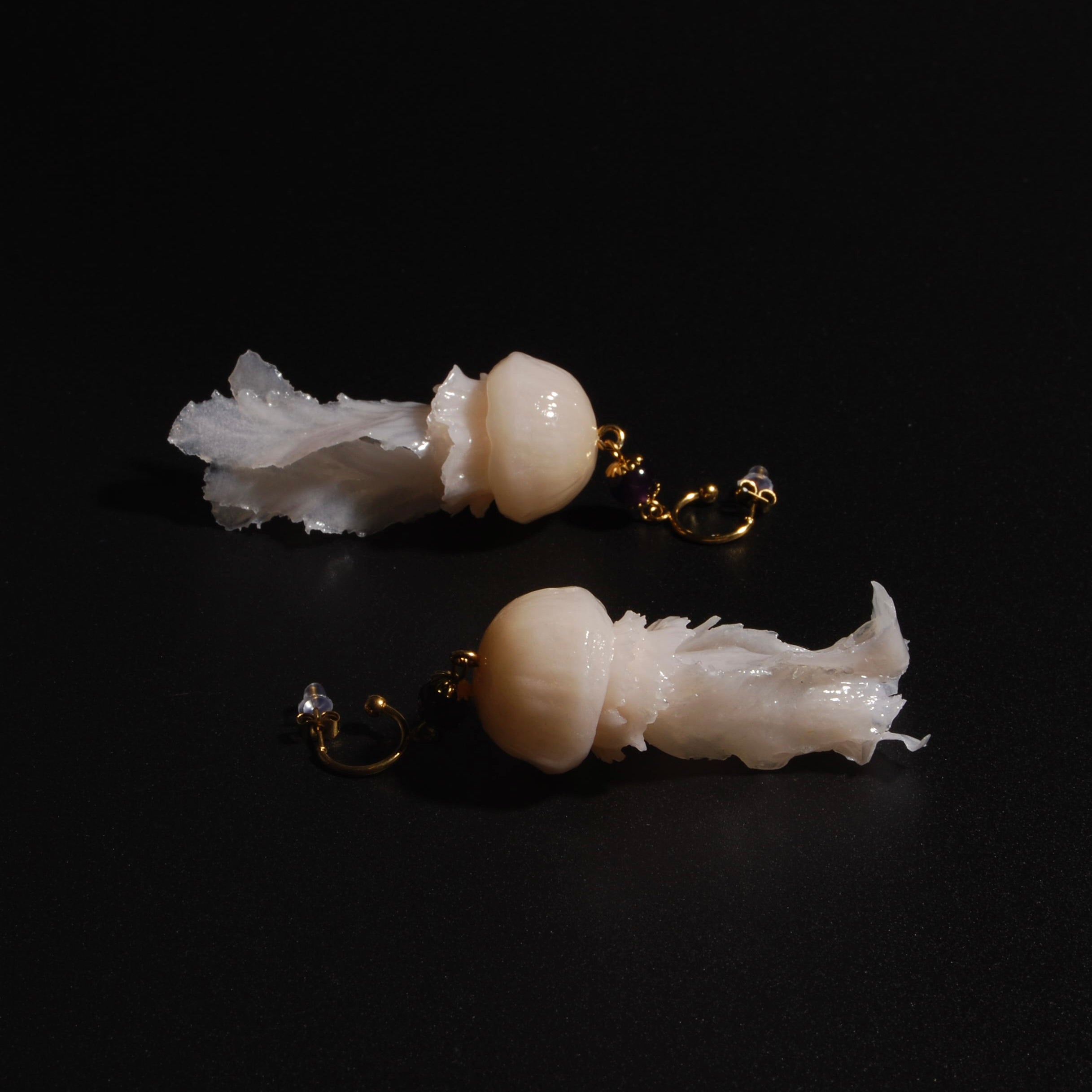 Orecchini Meduse - Cerchetto Aperto e Ametista