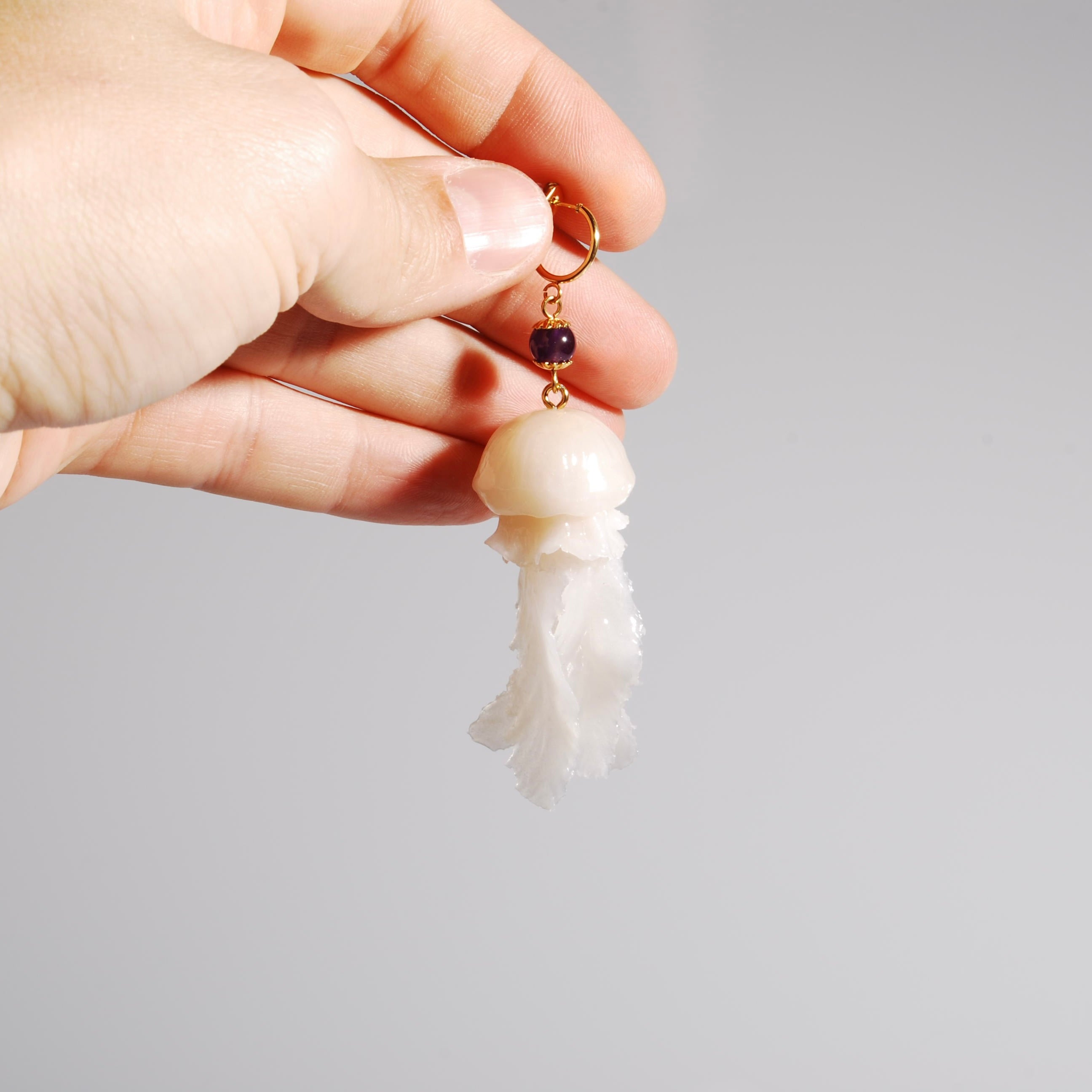 Orecchini Meduse - Cerchetto Aperto e Ametista