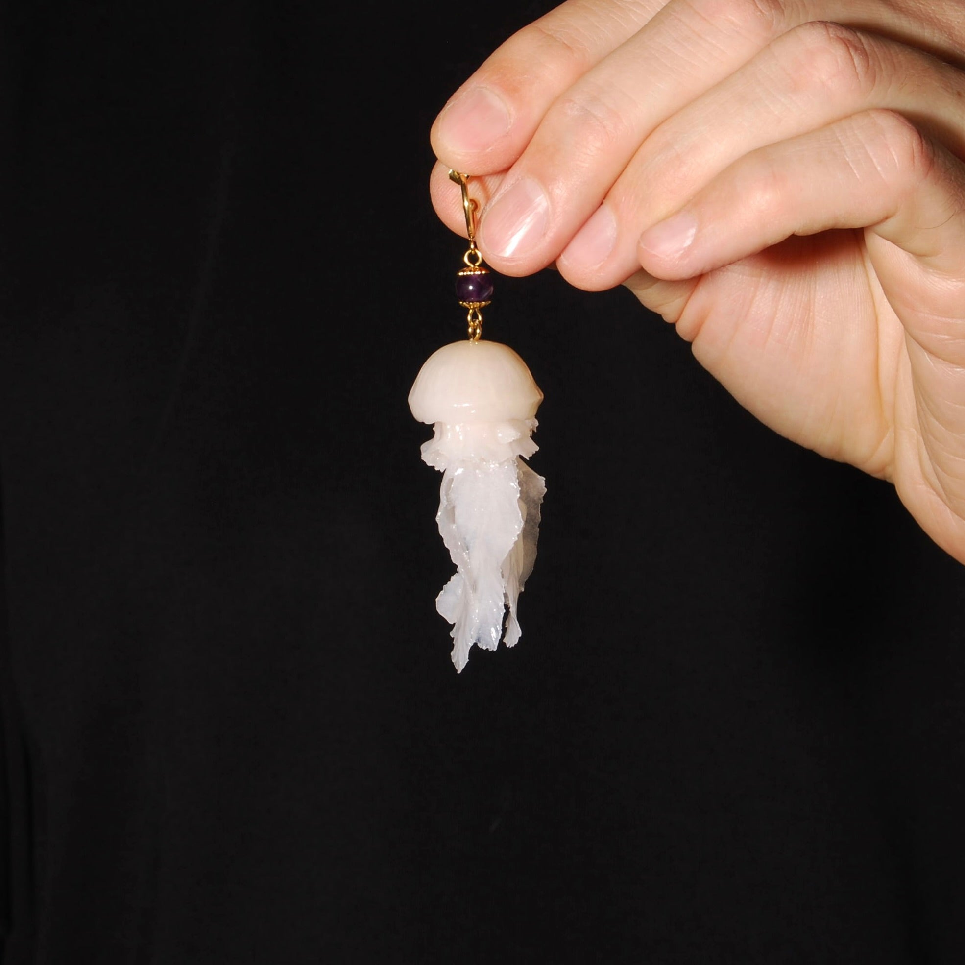 Orecchini Meduse - Cerchetto Aperto e Ametista