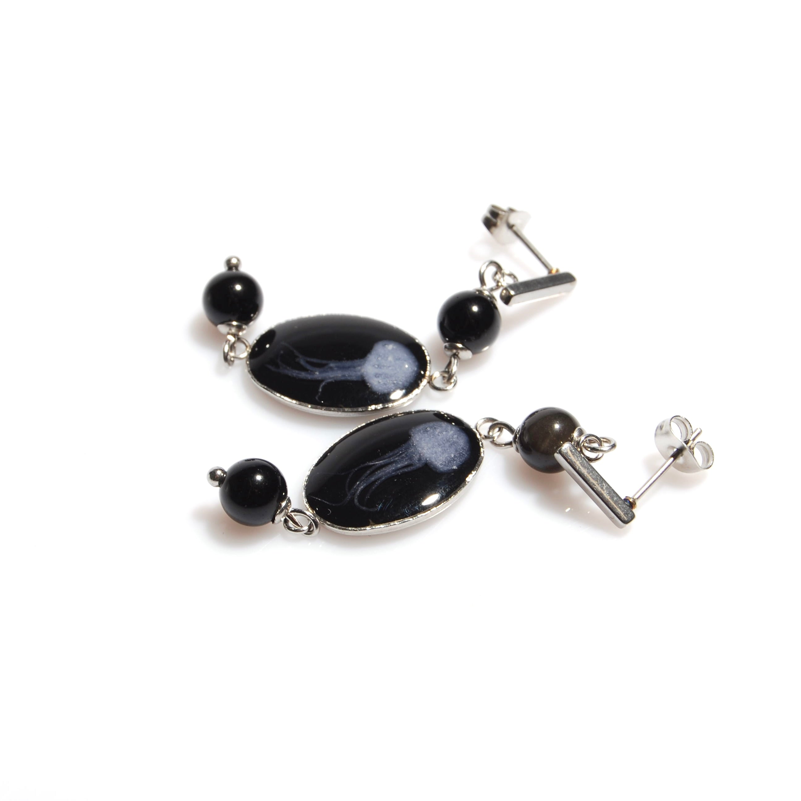 Orecchini Meduse Ovali Piccoli - Perno Piccolo