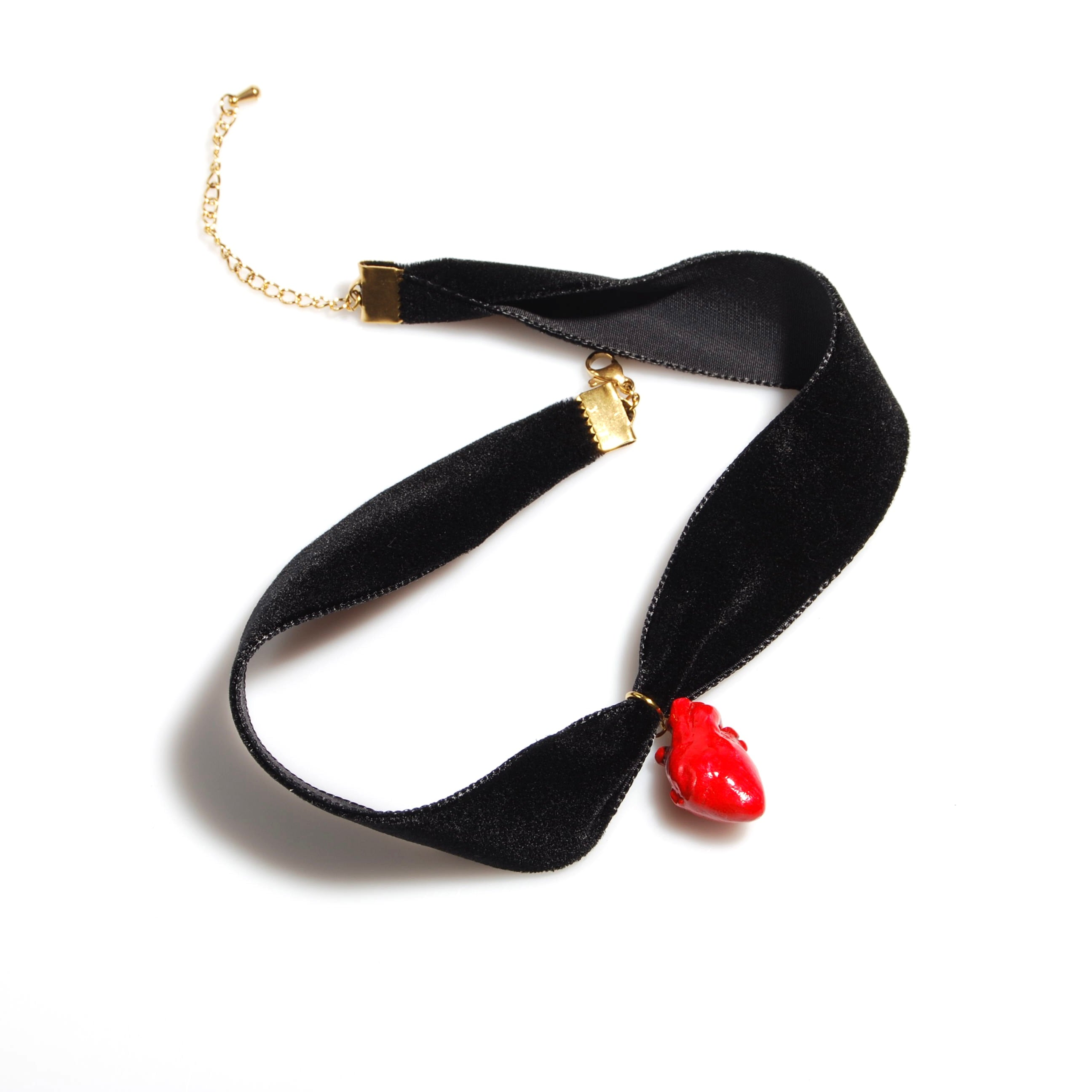 Choker Pendente Cuore Anatomico - Velluto Nero