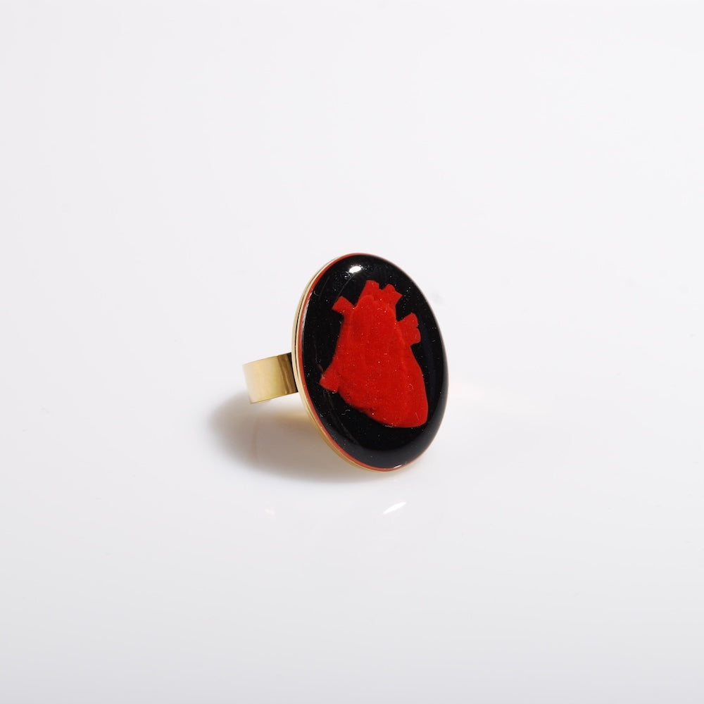 anello con cammeo cuore anatomico