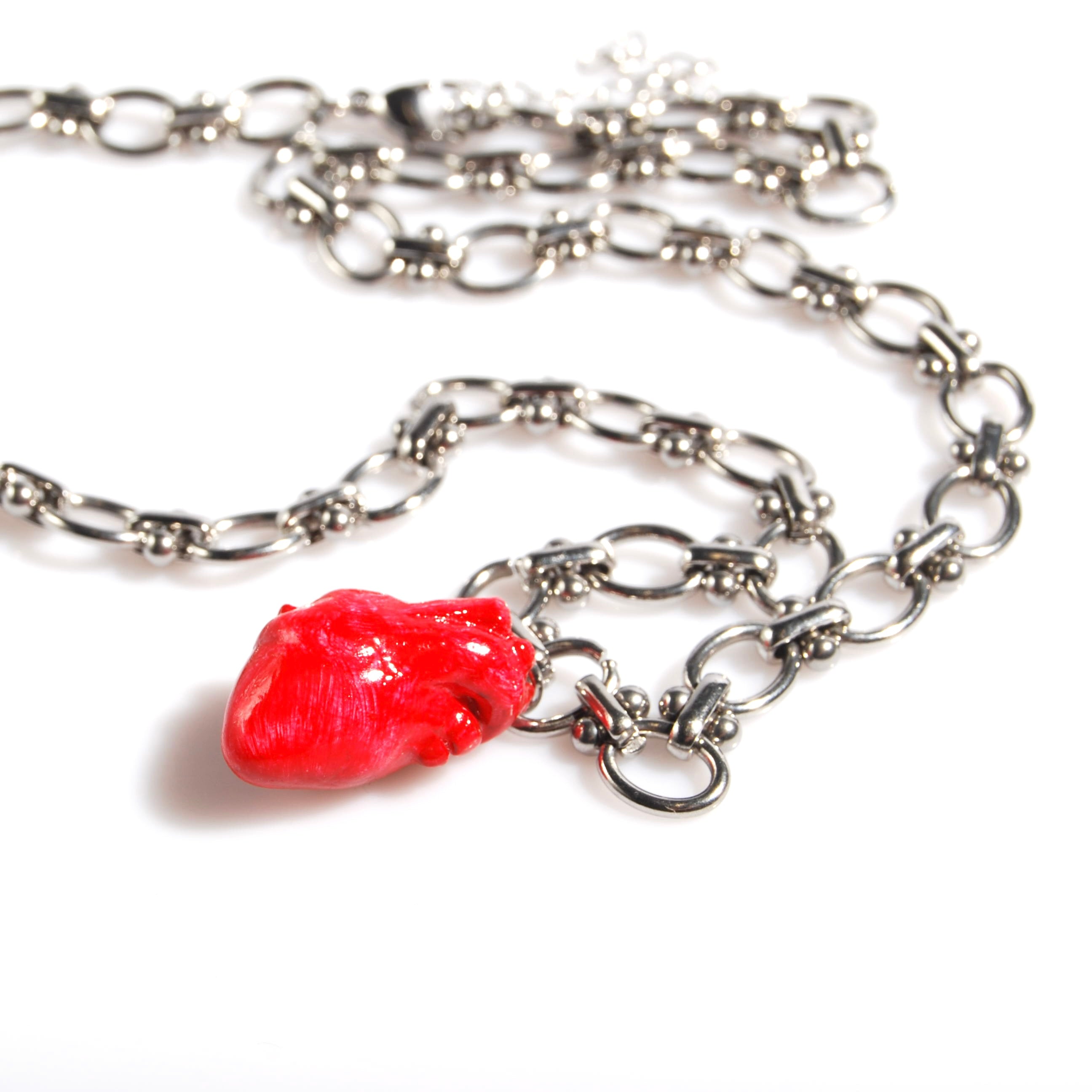 Collana Cuore Anatomico - Catena Spessa con Perni