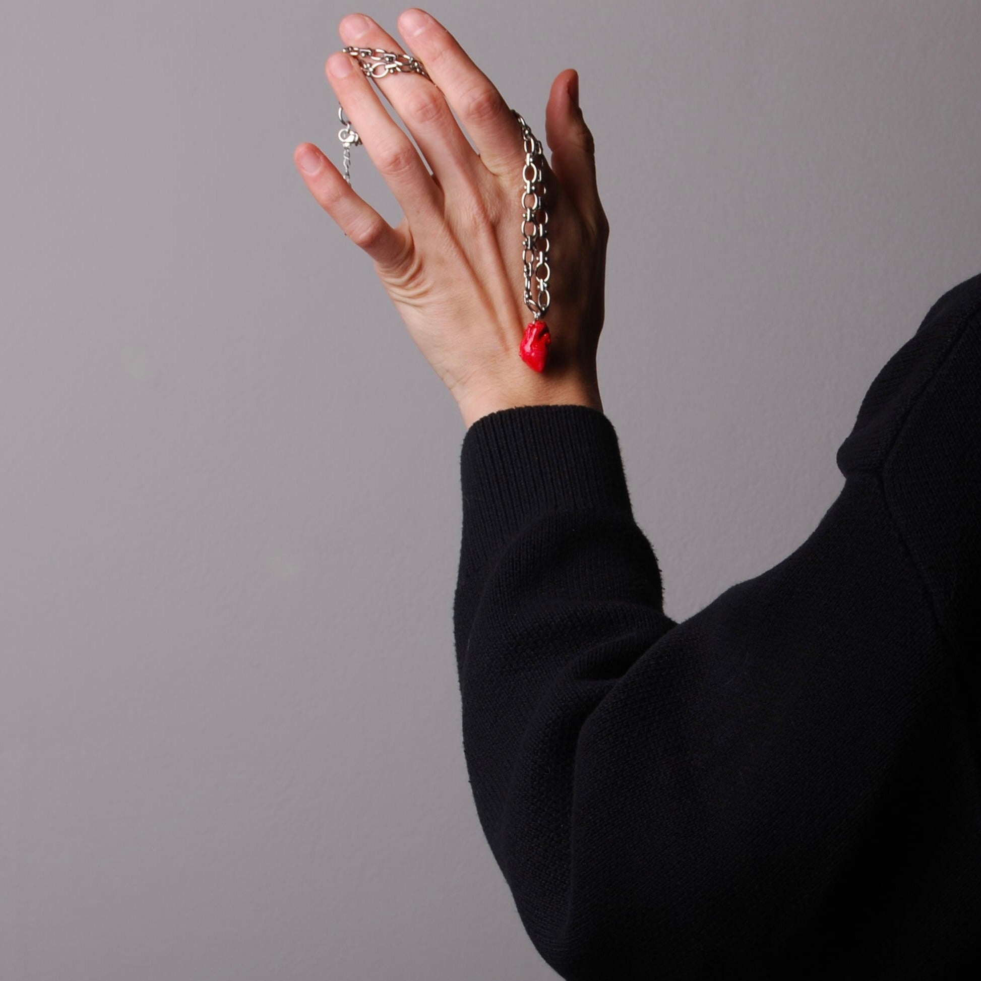 Collana Cuore Anatomico - Catena Spessa con Perni