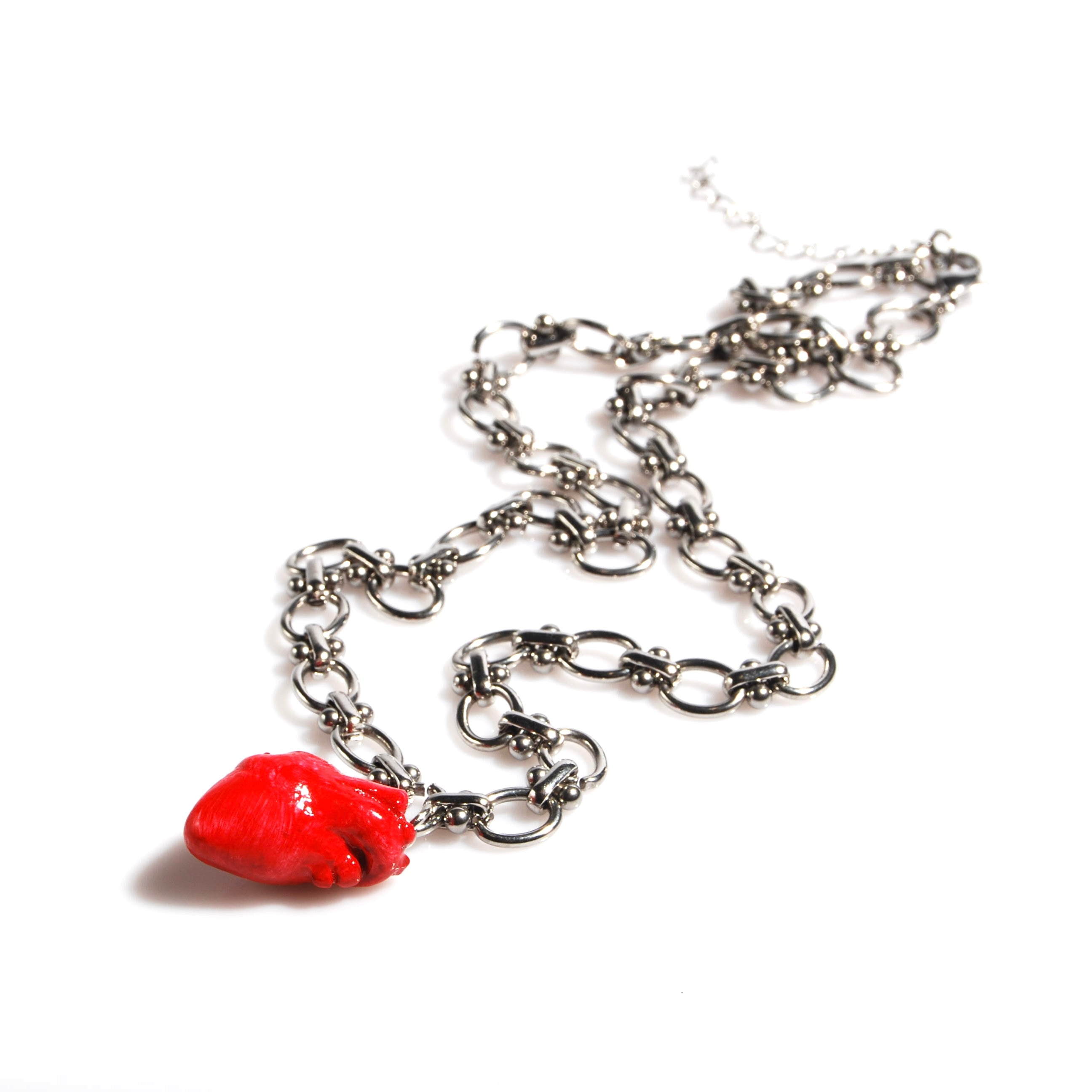 Collana Cuore Anatomico - Catena Spessa con Perni