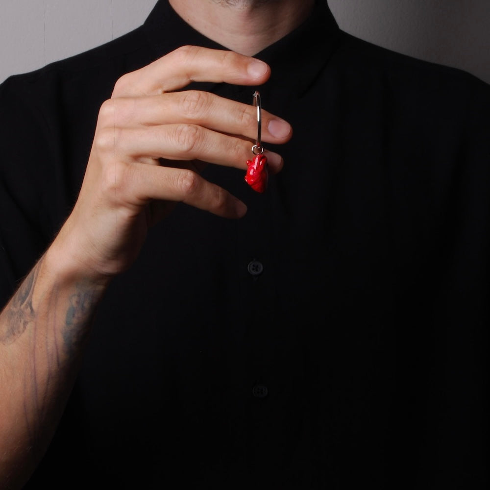 Orecchini Cuore Anatomico - Cerchio Grande