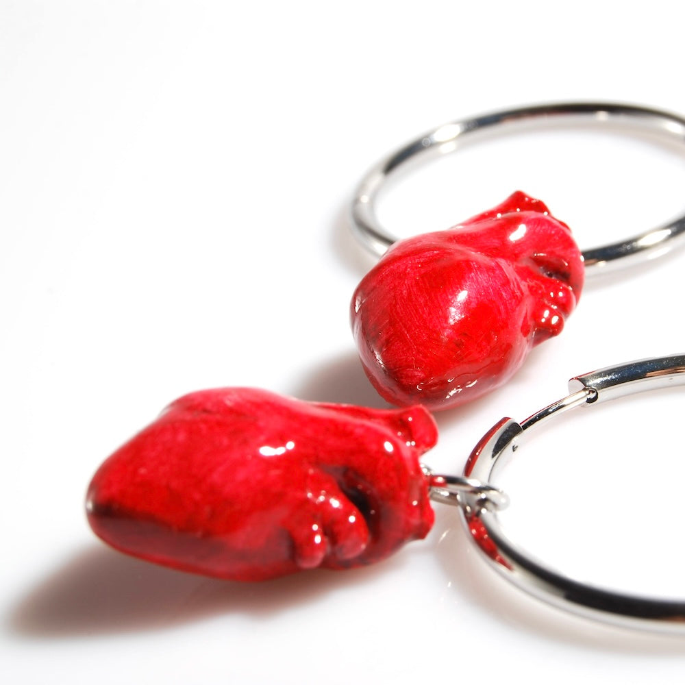 Orecchini Cuore Anatomico - Cerchio Grande