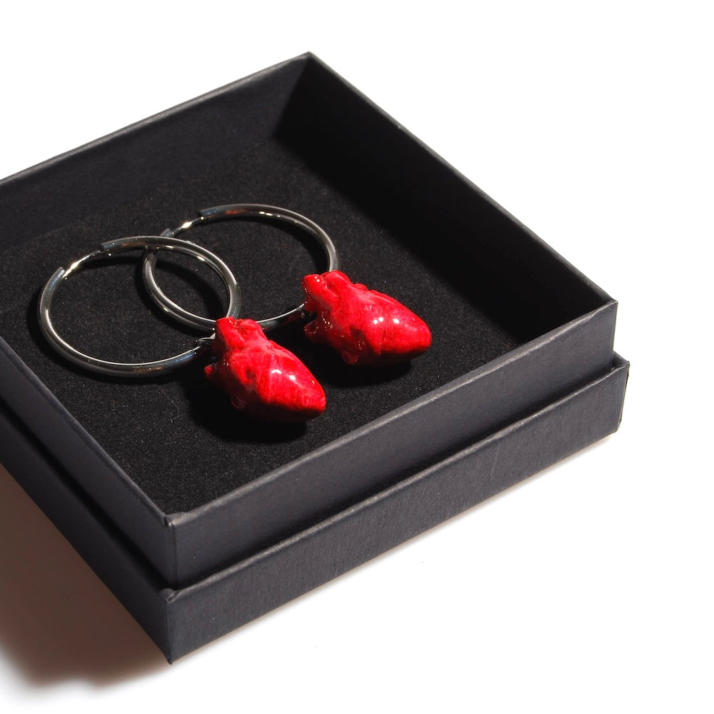 Orecchini Cuore Anatomico - Cerchio Grande