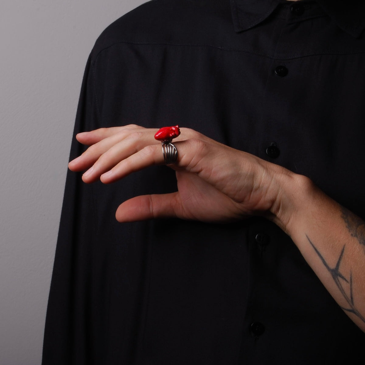 Anello Cuore Anatomico - Base Larga