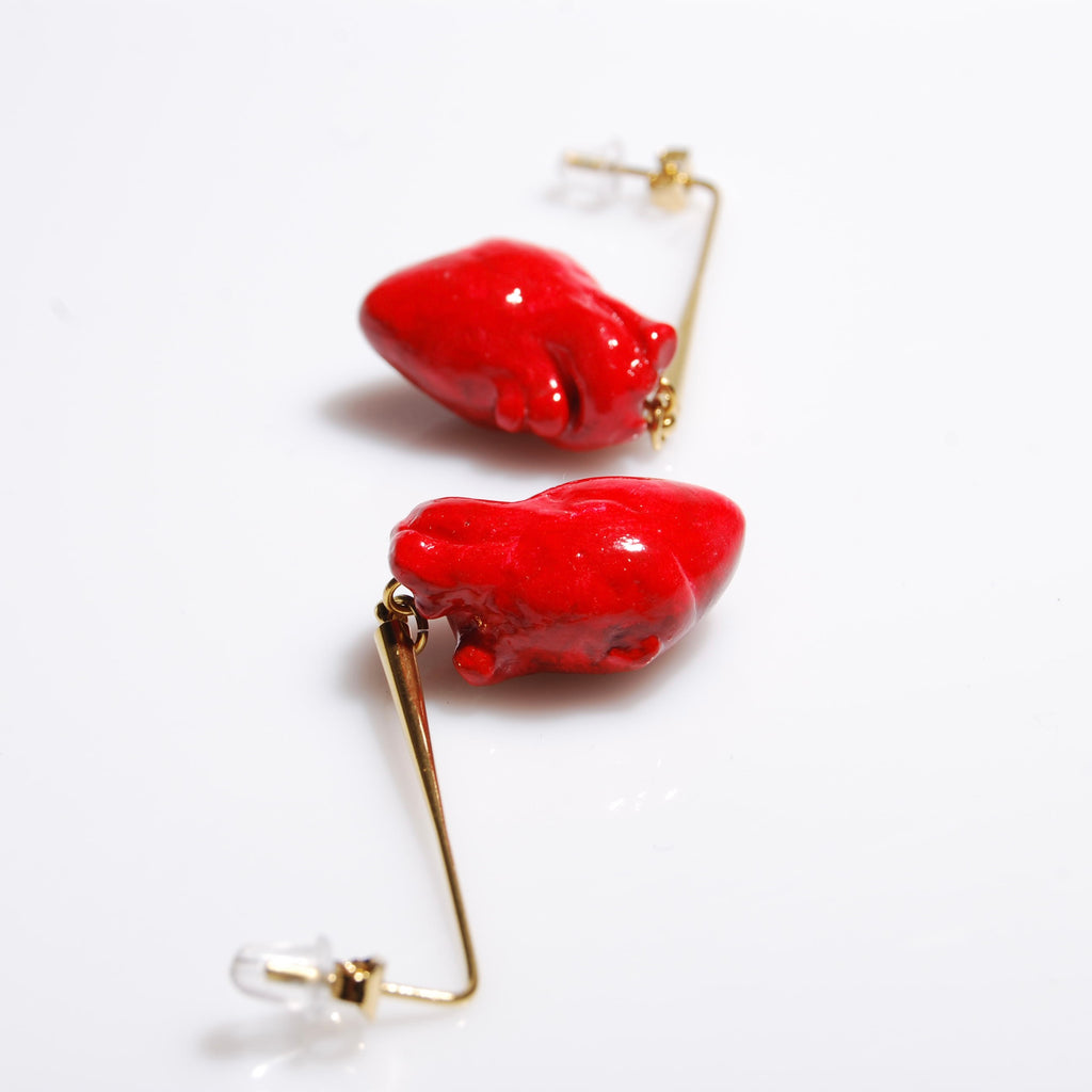 Orecchini Cuore Anatomico - Pendente Lungo