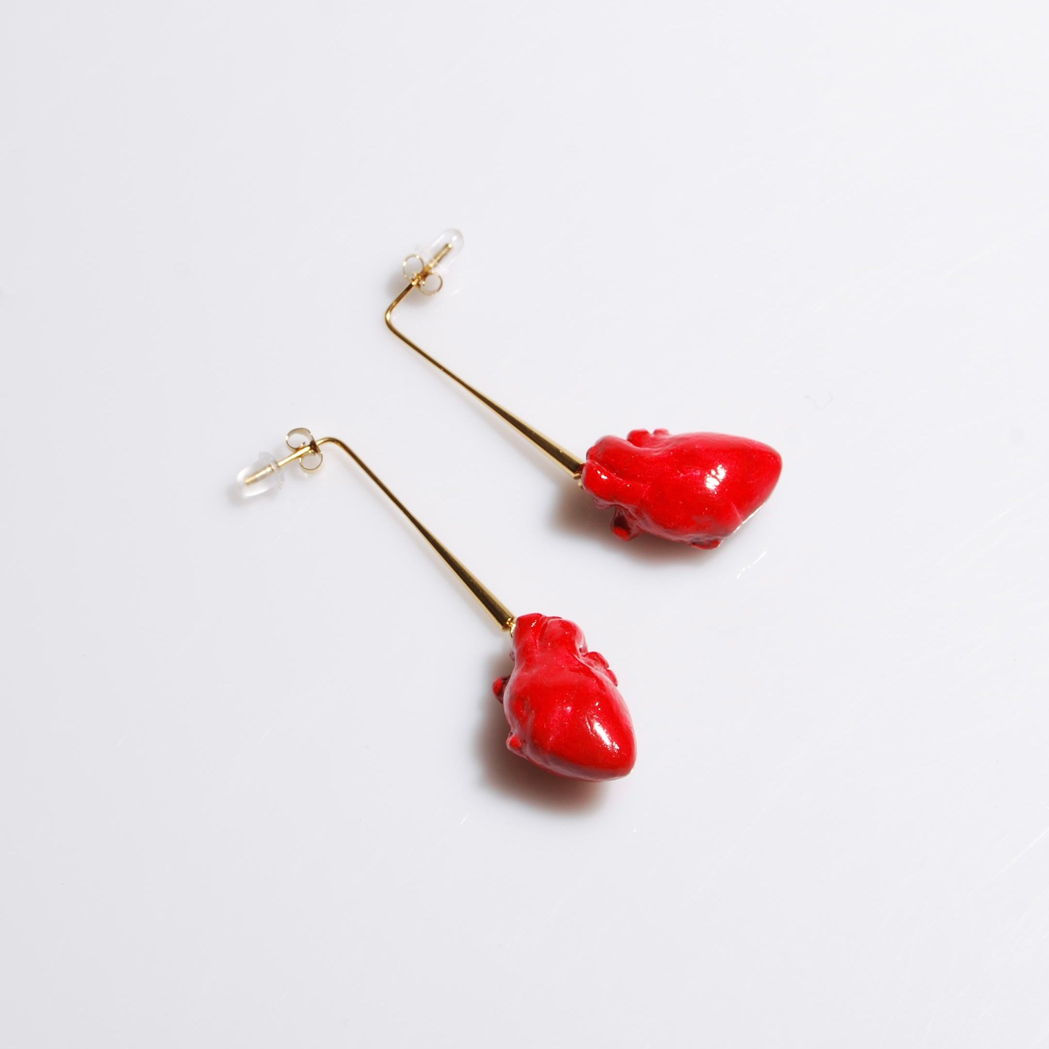 Orecchini Cuore Anatomico - Pendente Lungo