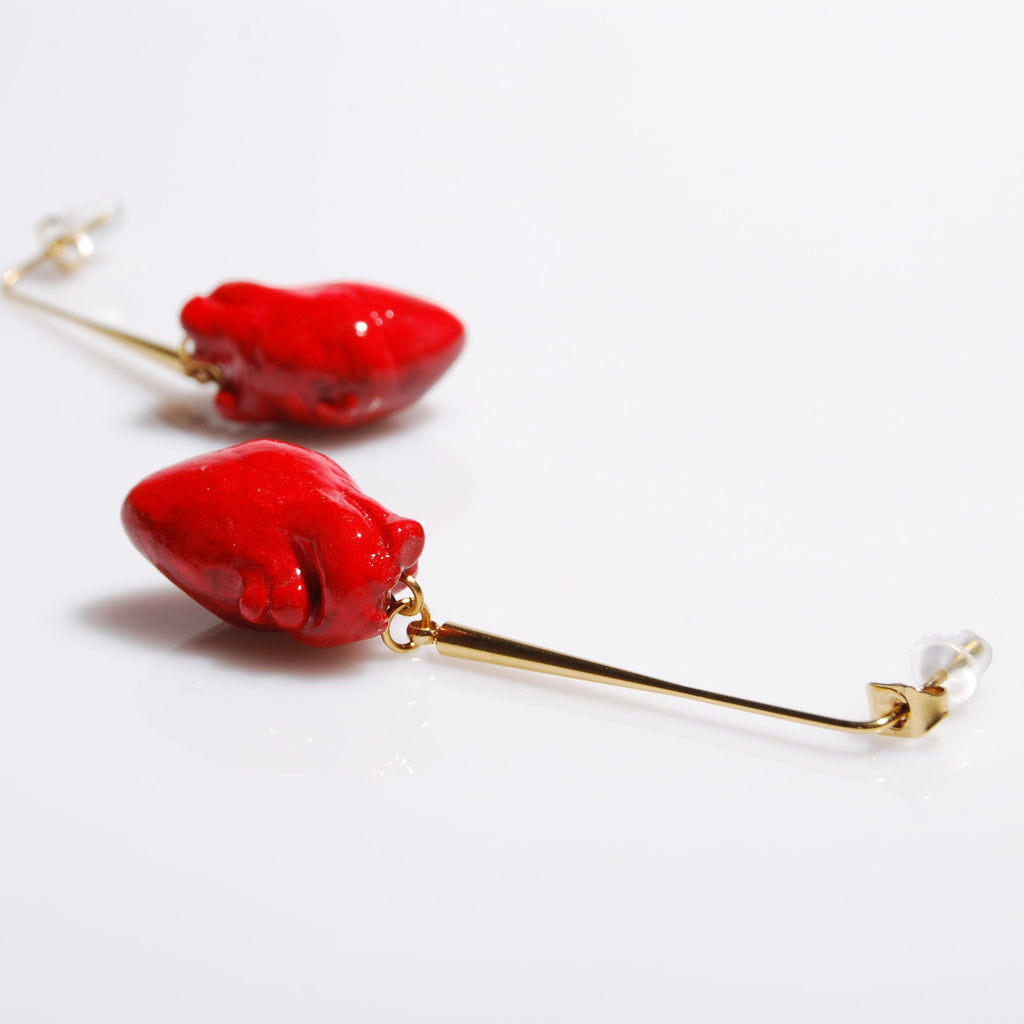 Orecchini Cuore Anatomico - Pendente Lungo