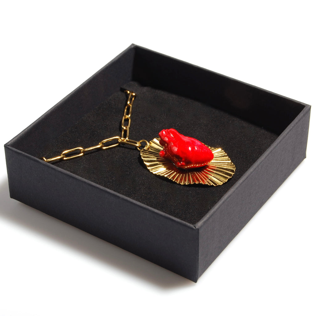 Collana Cuore Anatomico con Base - Catena Rettangolare