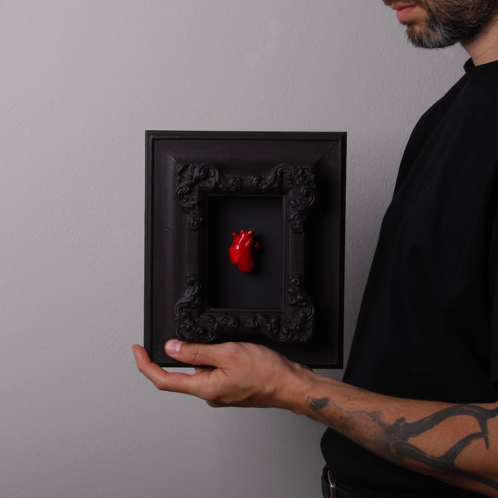 Quadretto Cuore Anatomico - Cornice Antica