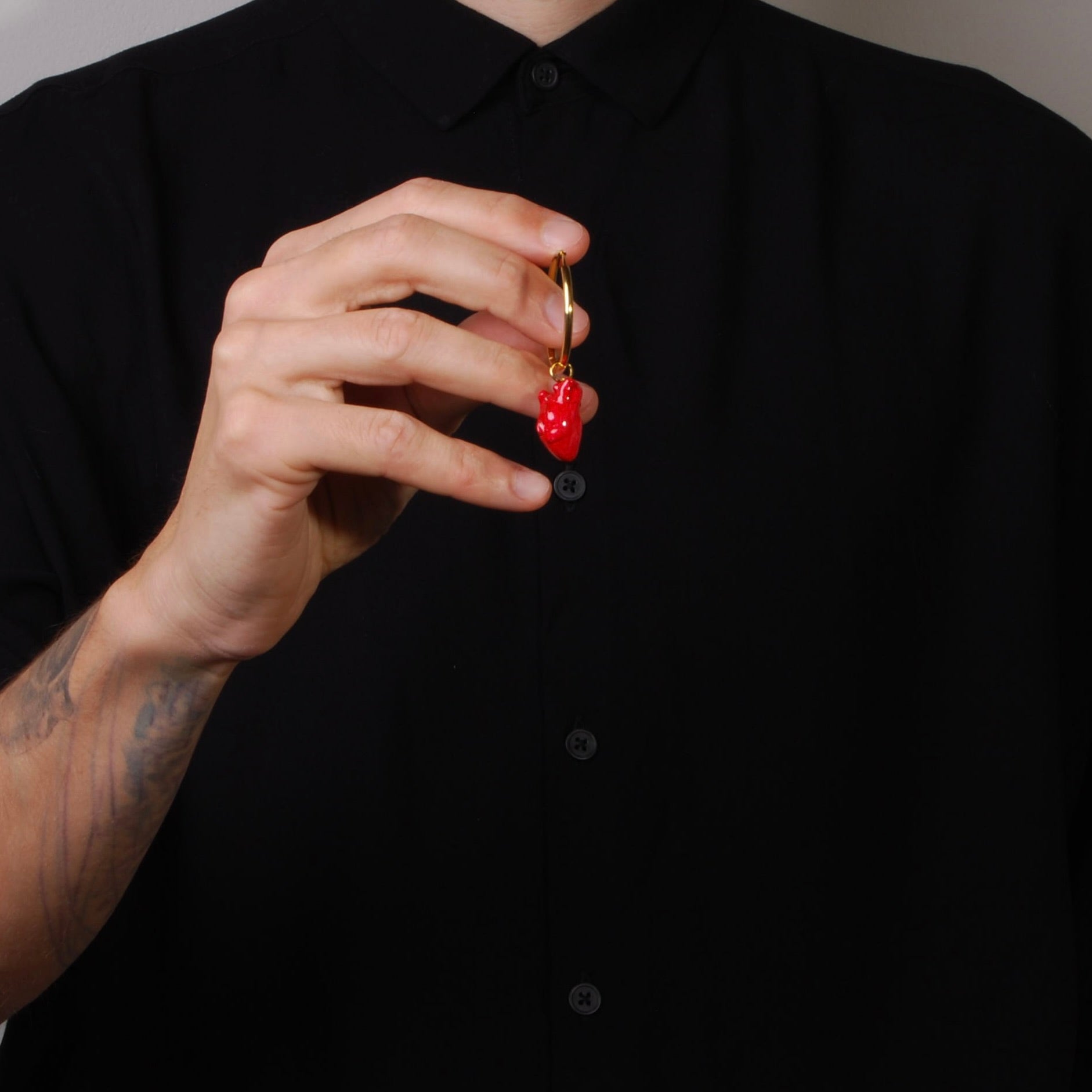 Orecchini Cuore Anatomico - Cerchio Grande