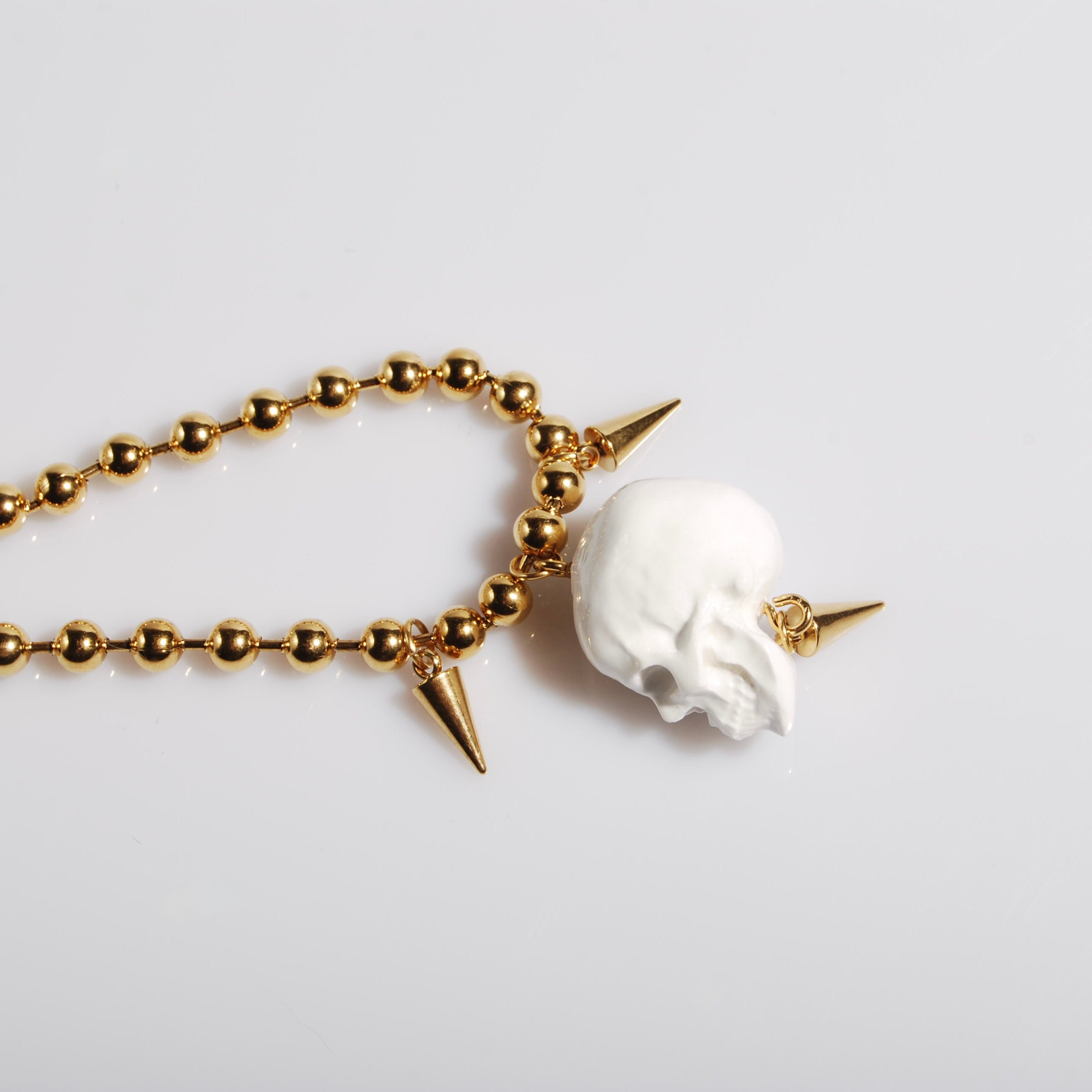 Collana Teschio con Punte - Catena Maglie a Sfera