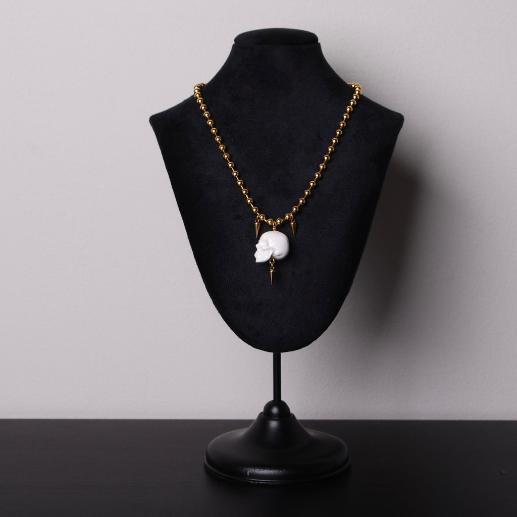 Collana Teschio con Punte - Catena Maglie a Sfera