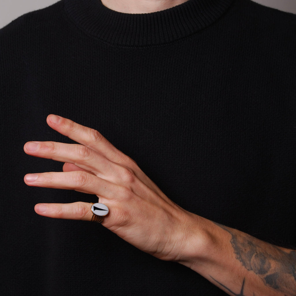 Anello Spina Ovale Piccolo - Base Larga