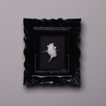 quadretto cornice barocca con miniature cuore anatomico bianco spinato