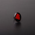 anello con cuore anatomico inglobato sotto resina
