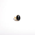 anello ovale con micro medusa marina inglobata sotto resina