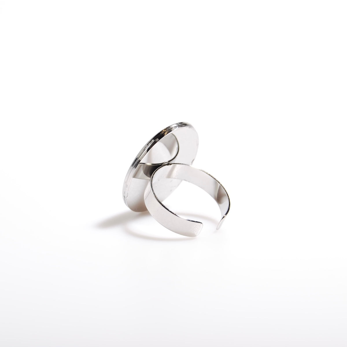 retro anello ovale in acciao inox