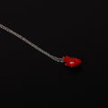 collana catena sottile con cuore anatomico rosso