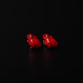 set di due spille cuore anatomico rosso